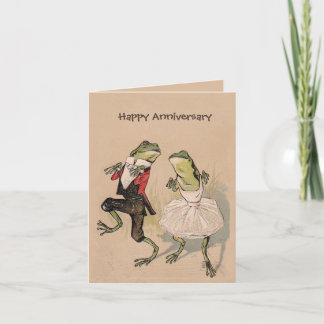Carte Les grenouilles Vintages en costume