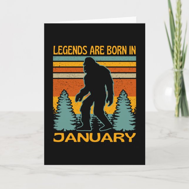 Carte Les légendes naissent en janvier Bigfoot (Devant)