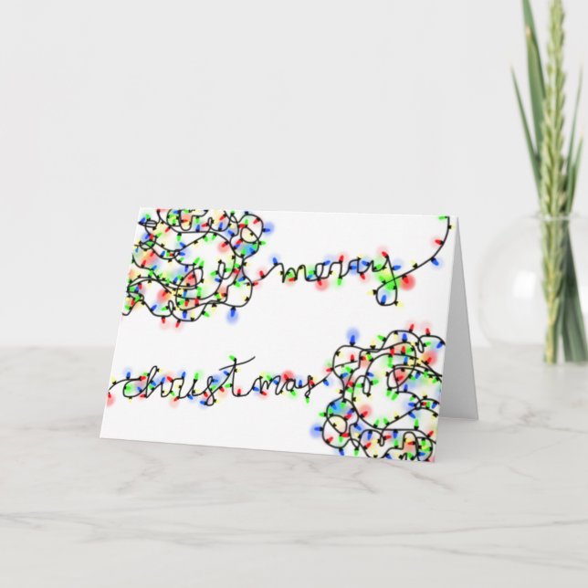 Carte Les lumières de Noël enchevêtrées "Joyeux Noël" (Devant)