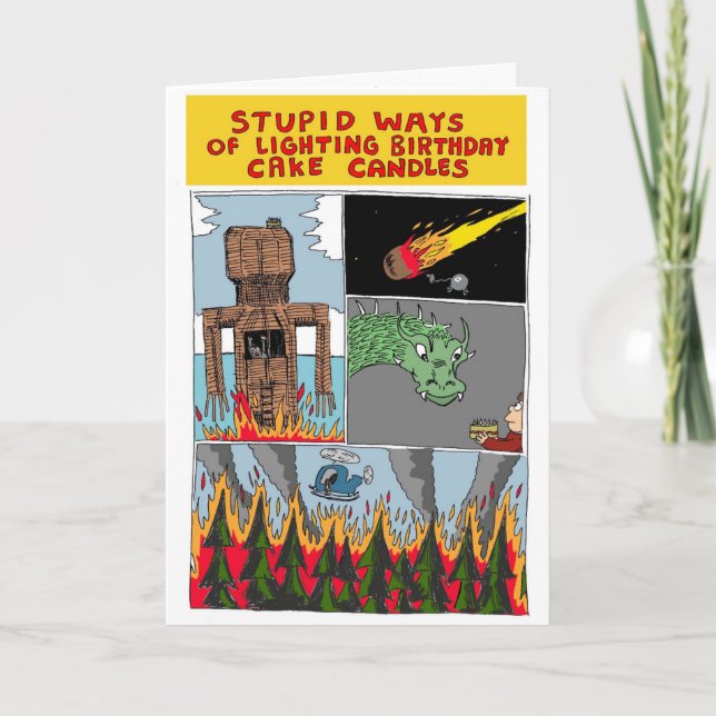 Carte Les manières stupides du gâteau d'anniversaire (Devant)