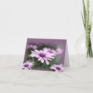 Carte Les marguerites roses Joyeux anniversaire