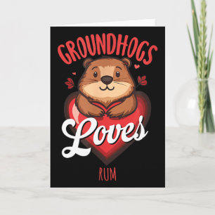 Carte Les marmottes aiment le rhum Anti humour d'hiver