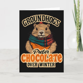 Carte Les marmottes préfèrent le chocolat à l'hiver févr
