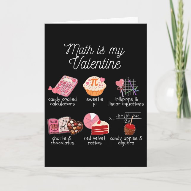 Carte Les maths sont ma Saint-Valentin Prof de maths mig (Devant)
