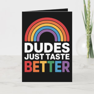 Carte Les mecs Goûtent Mieux Drôle Gay Rainbow LGBTQ