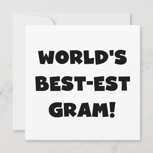 Carte Les meilleurs t-shirts Gram Black Text et GIfts du (Devant)