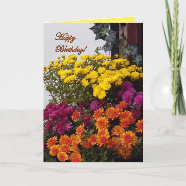 Carte Les mères orange, jaune et rose, joyeux anniversai (Devant)