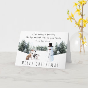 Carte Les mignons chiens de boxe jouent avec bonhomme de