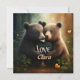 Carte Les mignons s'embrassent dans l'amour