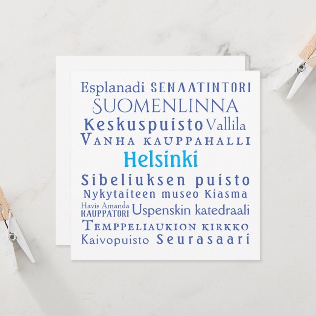 Carte Les monuments d'Helsinki (Devant/Arrière en situation)