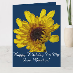 Carte Les motifs floraux jaunes Anniversaire du frère