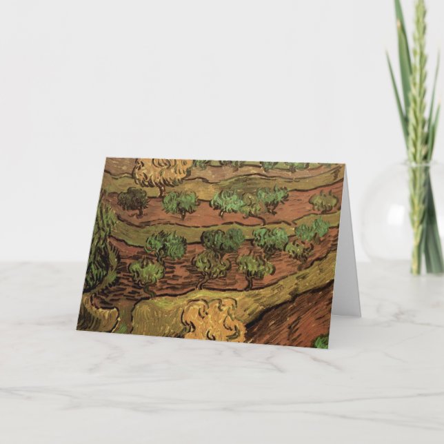 Carte Les oliviers de Van Gogh face à une pente d'une co (Devant)