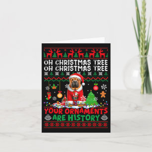 Carte Les ornements d'arbre de Noël sont histoire Sweate