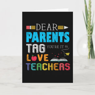 Carte Les Parents vintages Aiment Enseignant Drôle Retou