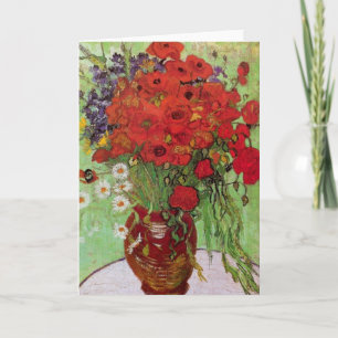 Carte Les pavots rouges et les marguerites de Vincent va