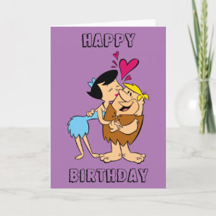 Carte Les Pierrafeu   Betty Kissing Barney