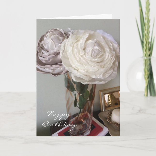 Carte Les pivoines dans un vase anniversaire (Devant)