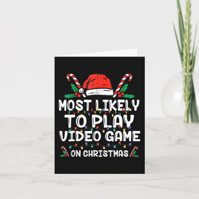 Carte Les Plus Probables À Jouer Jeu Vidéo Sur Noël Père (Devant)