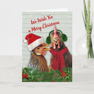 Carte Les Poulets Vous Souhaitent Un Joyeux Noël