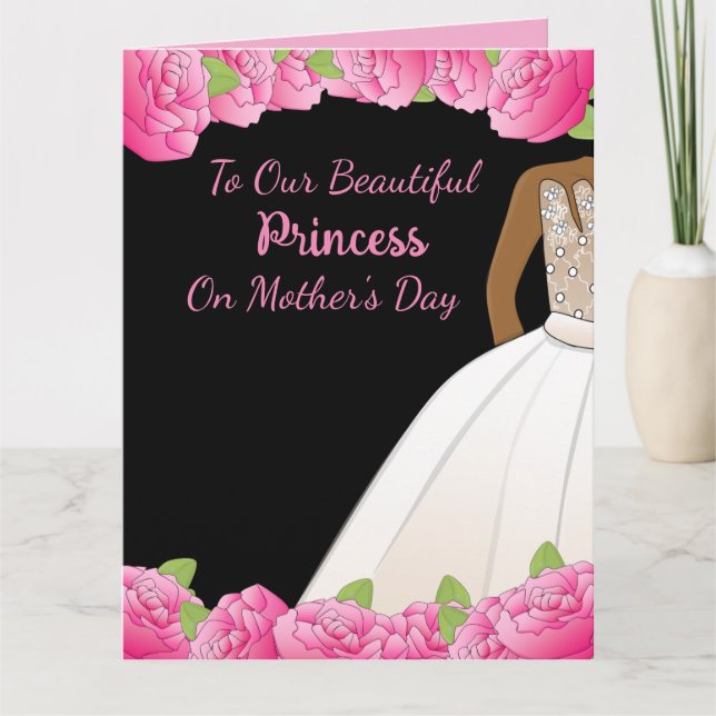 Carte Les princes floraux roses Fête des mères afro-amér (Devant)