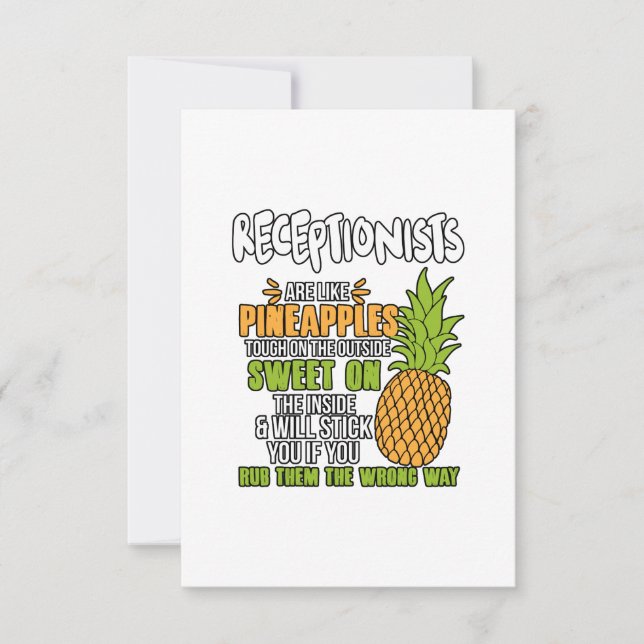 Carte Les Réceptionnistes Sont Comme Des Ananas. (Devant)