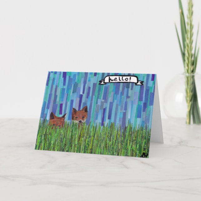Carte les renards disent bonjour (Devant)