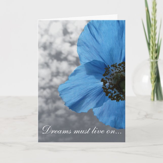 Carte Les rêves de motivation de pavot bleu doivent (Devant)