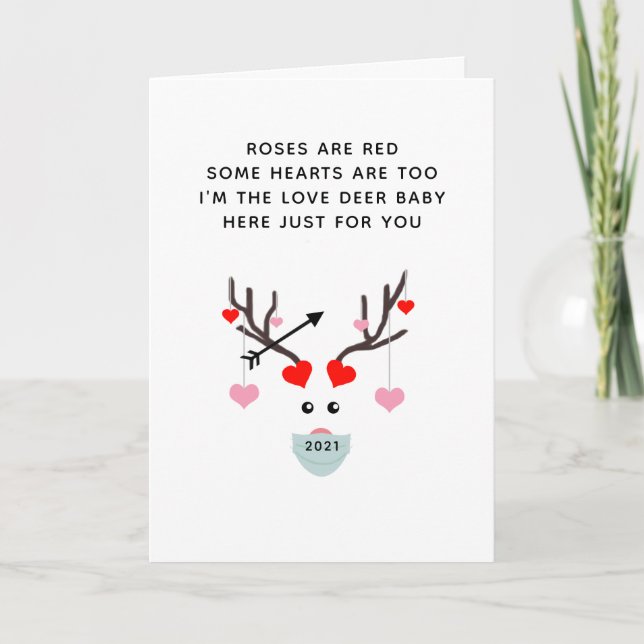 Carte Les Roses amusants sont le Poème Rouge Valentines  (Devant)