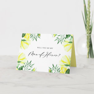 Carte Les Roses d'aquarelle jaune devenir mon homme d'ho