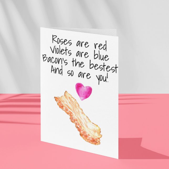 Carte Les Roses de Bacon sont Red Funny Valentine's Day (Créateur téléchargé)