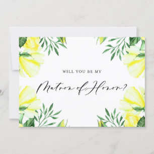 Carte Les Roses de l'aquarelle jaune deviennent mon maît