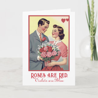 Carte Les Roses Vintages de la Saint Valentin sont rouge