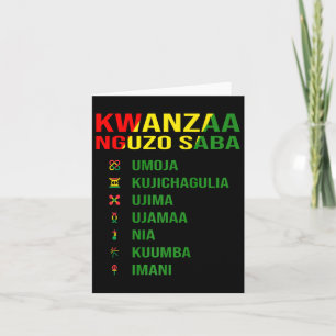 Carte Les sept principes du Kwanzaa - Nguzo Saba 