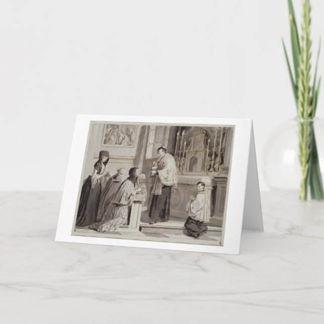 Carte Les Sept Sacrements : Communion, 1779 (stylo, brun (Devant)