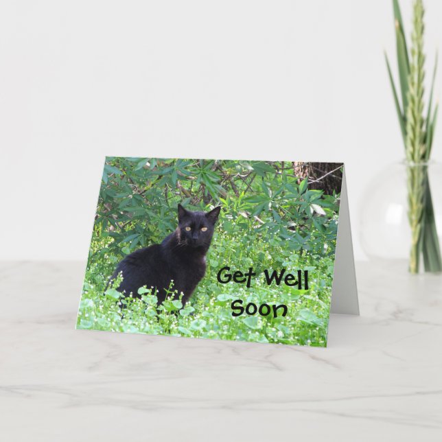 Carte Les souhaits de chats noirs s'obtiennent bien bien (Devant)