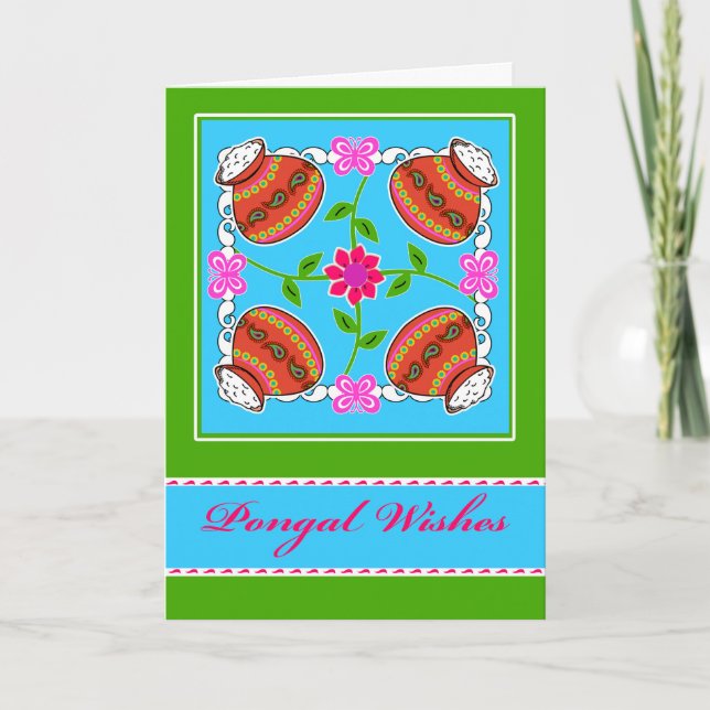 Carte Les souhaits de Pongal, Kolam ont inspiré la (Devant)