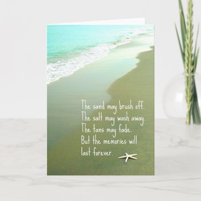 Carte Les souvenirs de plage durent pour toujours la (Devant)