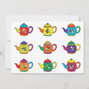 CARTE LES TEAPOTS COLORÉS