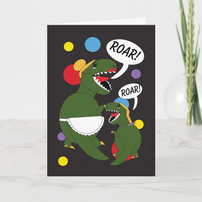 Carte Les tyrannosaures Rex de fille de mère (Devant)