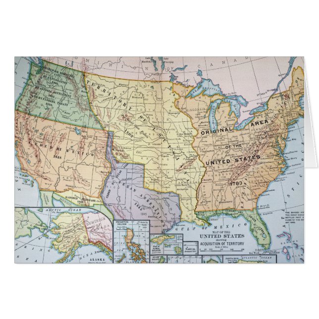 Carte : Les USA Expansion, 1905 (Devant Horizontal)