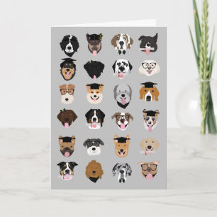 Carte Les visages du chien de graduation