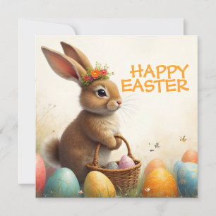 Carte Les voeux du printemps du lapin de Pâques
