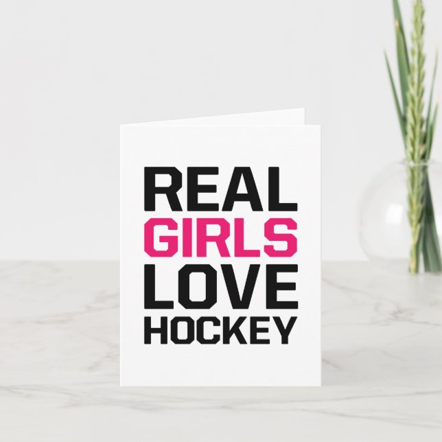Carte Les vraies filles aiment le hockey Blank N'importe (Devant)