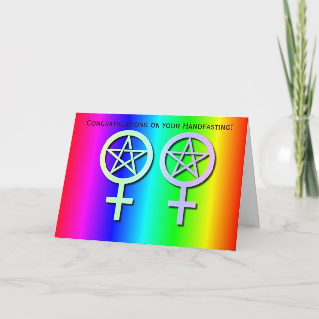 Carte lesbienne 2 de Wiccan Handfasting de gay (Devant)