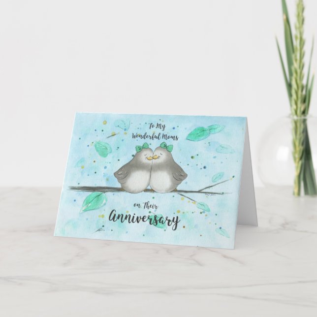 Carte Lesbienne Moms Parents Anniversaire Mignonne Loveb (Devant)