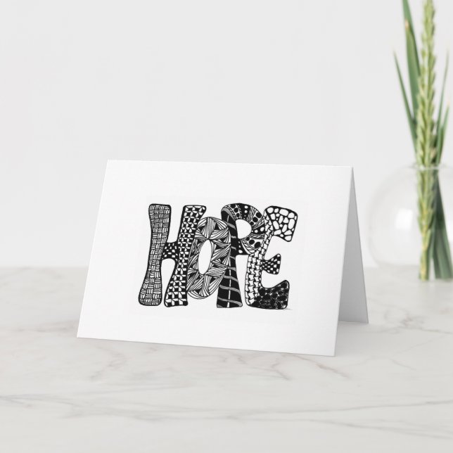 Carte L'ESPOIR comme un acronyme inspirant (Devant)