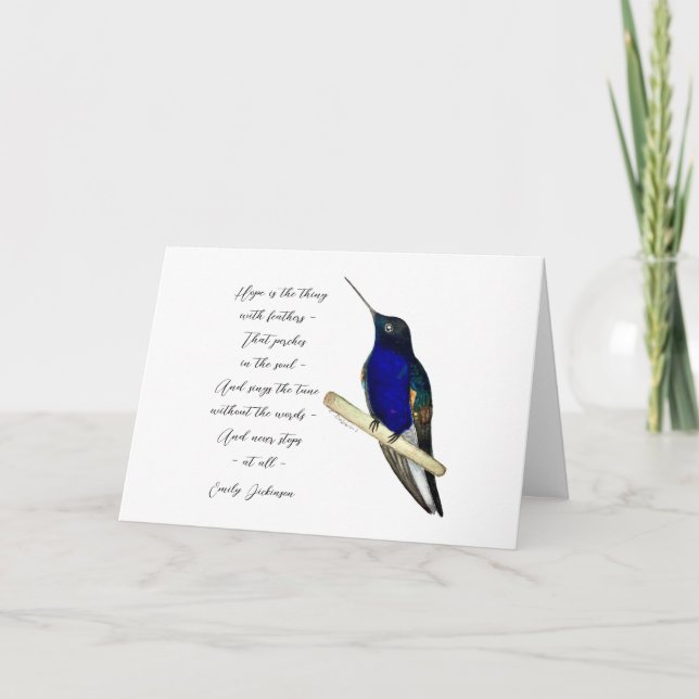 Carte "L'espoir est" Colibri (Devant)