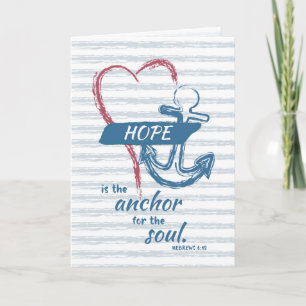 Carte L'espoir est l'Ancre avec le coeur, l'encouragemen
