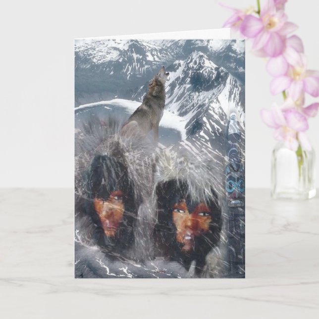 Carte L'esprit autochtone de l'Alaska Penser à vous obte (Orchidée)