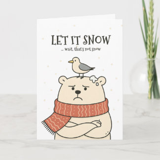 Carte Let It Snow… - Funny Polar Bear Christmas Card